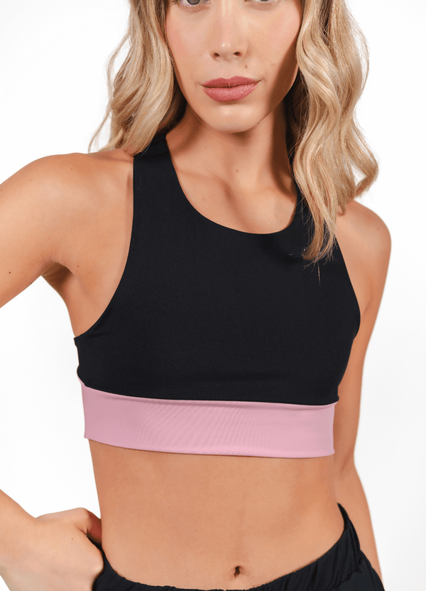 Dual Motion Sport Bra - Black & Pink
