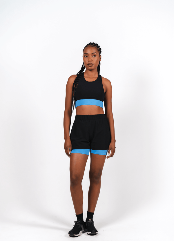 Dual Motion Sport Bra - Black & Blue